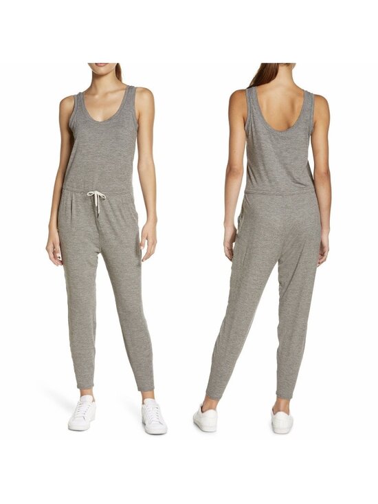 Vuori Pants - Vuori Lux Harem Jumpsuit Brown Gray Sleeveless Elastic Waist Active Size Large